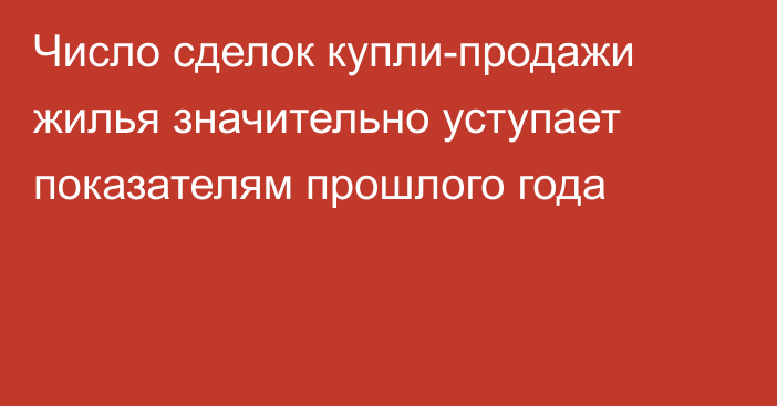 Число сделок купли-продажи жилья значительно уступает показателям прошлого года