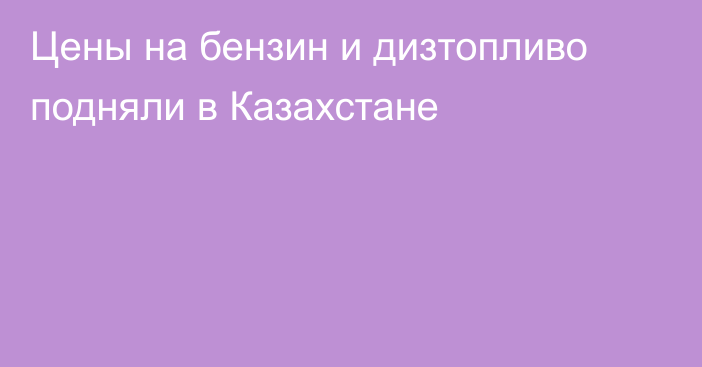 Цены на бензин и дизтопливо подняли в Казахстане