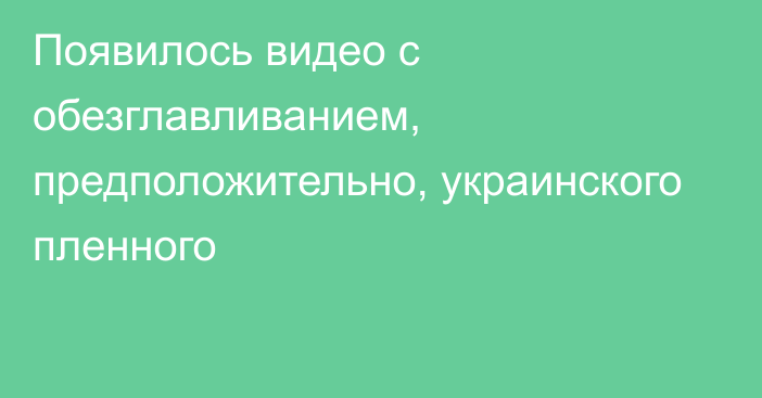 Появилось видео с обезглавливанием, предположительно, украинского пленного