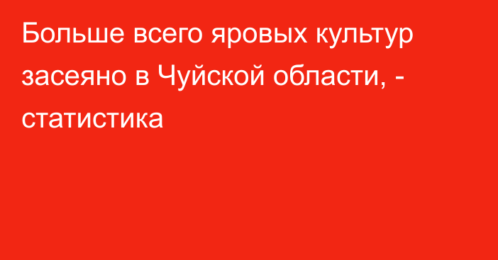 Больше всего яровых культур засеяно в Чуйской области, - статистика