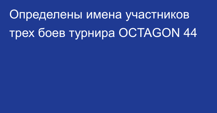 Определены имена участников трех боев турнира OCTAGON 44