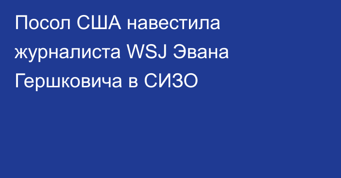 Посол США навестила журналиста WSJ Эвана Гершковича в СИЗО