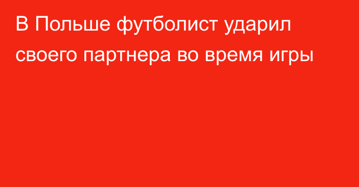 В Польше футболист ударил своего партнера во время игры