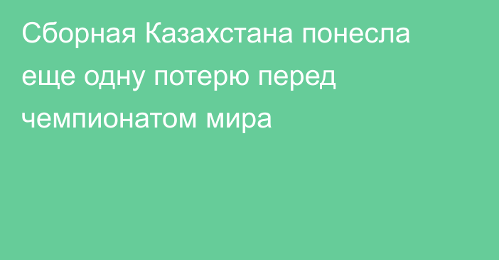 Сборная Казахстана понесла еще одну потерю перед чемпионатом мира