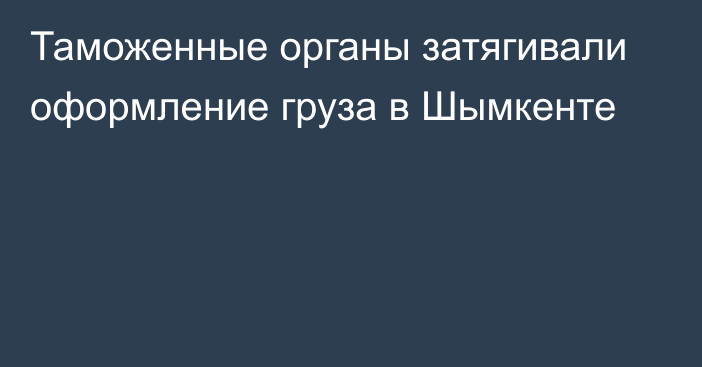 Таможенные органы затягивали оформление груза в Шымкенте