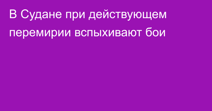 В Судане при действующем перемирии вспыхивают бои