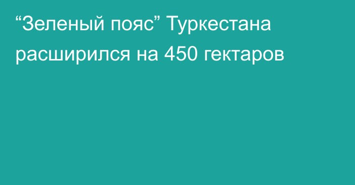 “Зеленый пояс” Туркестана расширился на 450 гектаров