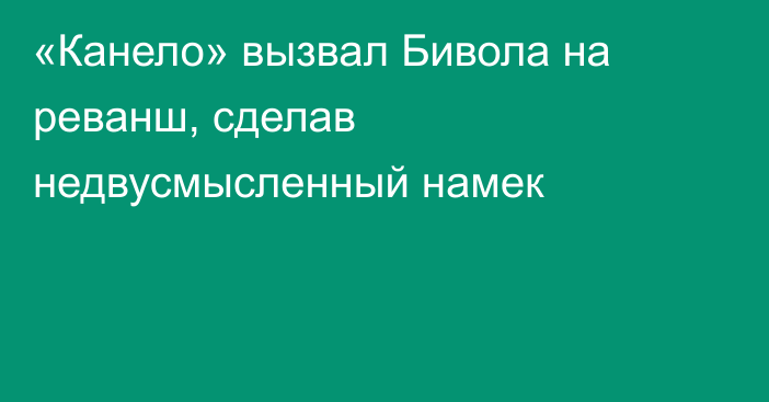 «Канело» вызвал Бивола на реванш, сделав недвусмысленный намек