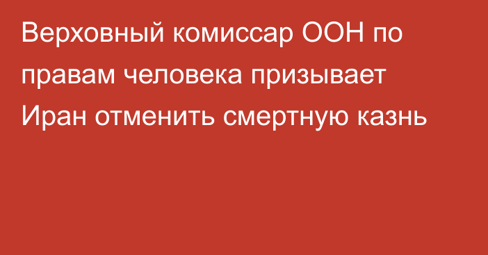 Верховный комиссар ООН по правам человека призывает Иран отменить смертную казнь