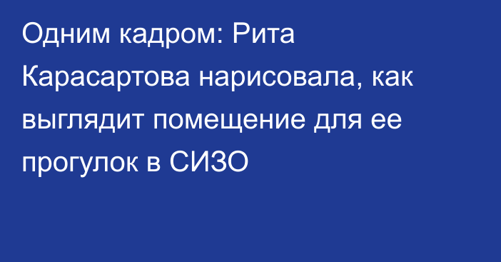 Одним кадром: Рита Карасартова нарисовала, как выглядит помещение для ее прогулок в СИЗО