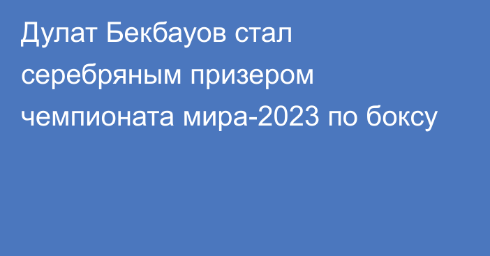 Дулат Бекбауов стал серебряным призером чемпионата мира-2023 по боксу