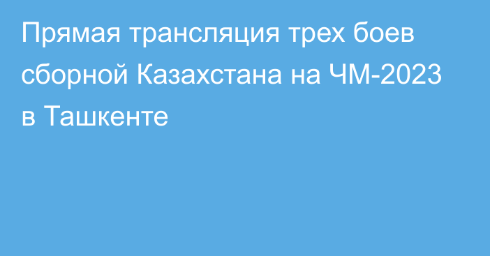 Прямая трансляция трех боев сборной Казахстана на ЧМ-2023 в Ташкенте