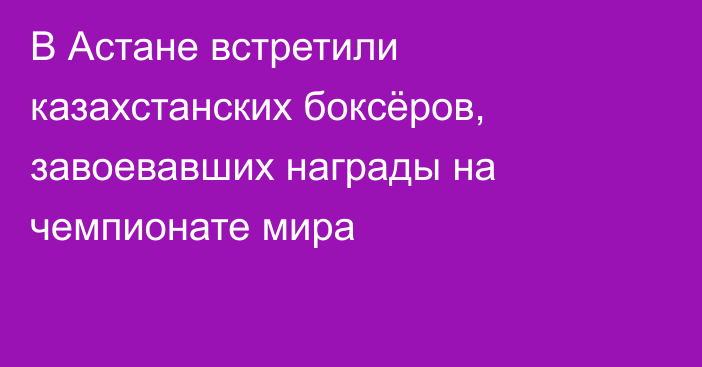 В Астане встретили казахстанских боксёров, завоевавших награды на чемпионате мира