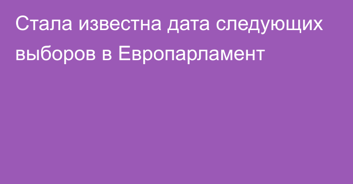 Стала известна дата следующих выборов в Европарламент