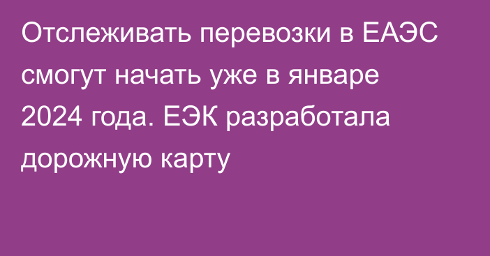 Отслеживать перевозки в ЕАЭС смогут начать уже в январе 2024 года. ЕЭК разработала дорожную карту