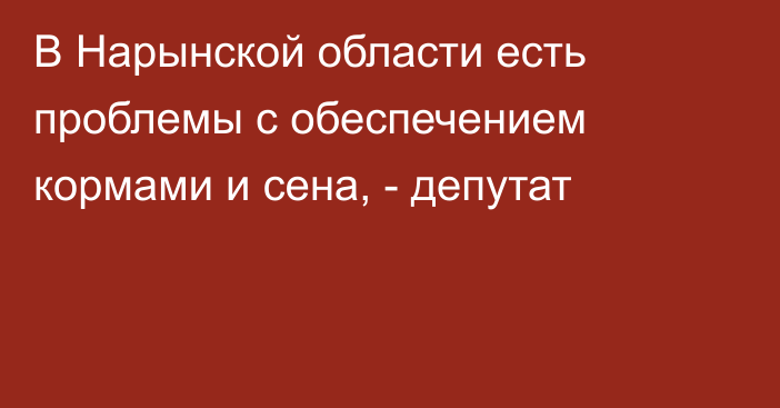 В Нарынской области есть проблемы с обеспечением кормами и сена, - депутат