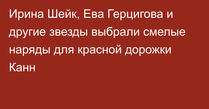 Ирина Шейк, Ева Герцигова и другие звезды выбрали смелые наряды для красной дорожки Канн