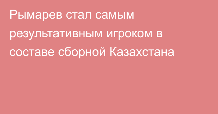 Рымарев стал самым результативным игроком в составе сборной Казахстана