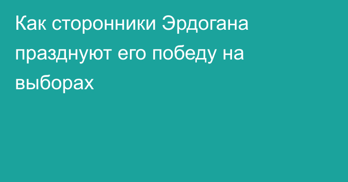 Как сторонники Эрдогана празднуют его победу на выборах