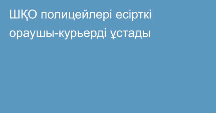 ШҚО полицейлері есірткі ораушы-курьерді ұстады