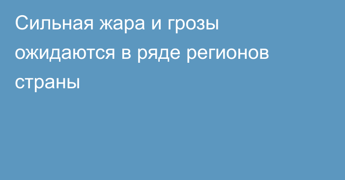 Сильная жара и грозы ожидаются в ряде регионов страны