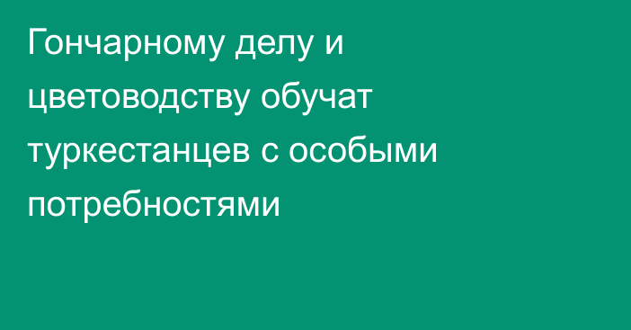 Гончарному делу и цветоводству обучат туркестанцев с особыми потребностями