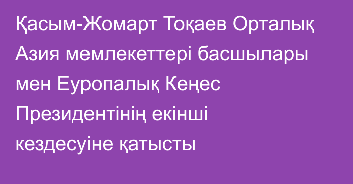 Қасым-Жомарт Тоқаев Орталық Азия мемлекеттері басшылары мен Еуропалық Кеңес Президентінің екінші кездесуіне қатысты