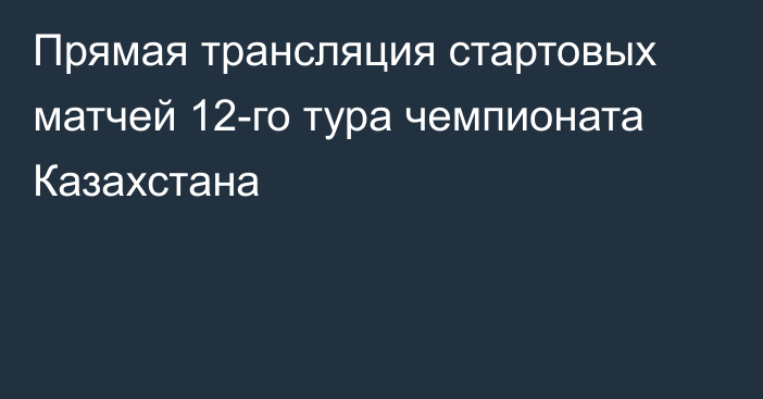 Прямая трансляция стартовых матчей 12-го тура чемпионата Казахстана