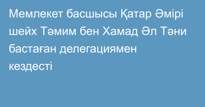 Мемлекет басшысы Қатар Әмірі шейх Тәмим бен Хамад Әл Тәни бастаған делегациямен кездесті