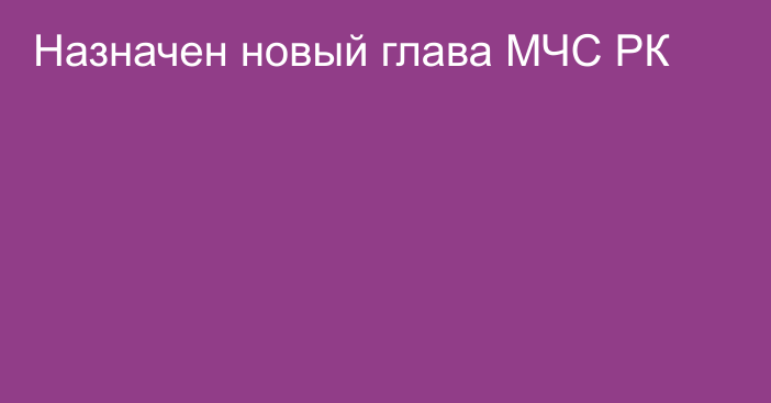 Назначен новый глава МЧС РК