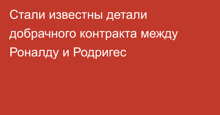 Стали известны детали добрачного контракта между Роналду и Родригес