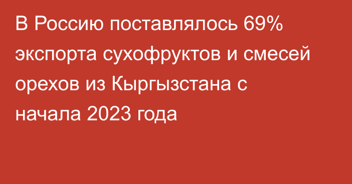 В Россию поставлялось 69% экспорта сухофруктов и смесей орехов из Кыргызстана с начала 2023 года