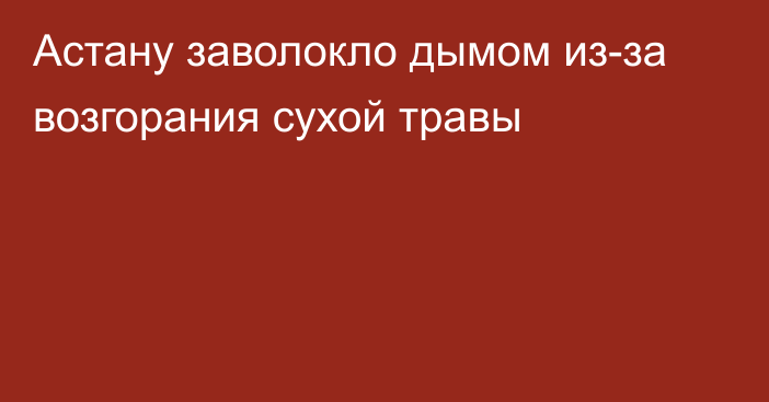 Астану заволокло дымом из-за возгорания сухой травы