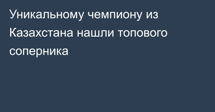 Уникальному чемпиону из Казахстана нашли топового соперника