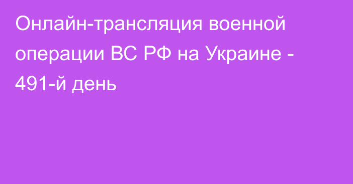 Онлайн-трансляция военной операции ВС РФ на Украине - 491-й день