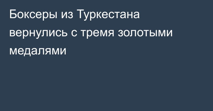 Боксеры из Туркестана вернулись с тремя золотыми медалями