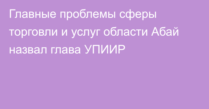 Главные проблемы сферы торговли и услуг области Абай назвал глава УПИИР