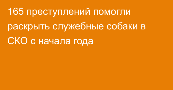 165 преступлений помогли раскрыть служебные собаки в СКО  с начала года