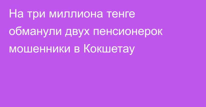 На три миллиона тенге обманули двух пенсионерок мошенники в Кокшетау