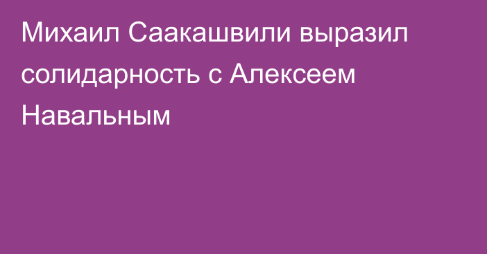 Михаил Саакашвили выразил солидарность с Алексеем Навальным