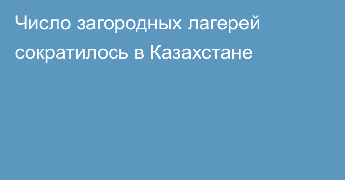 Число загородных лагерей сократилось в Казахстане