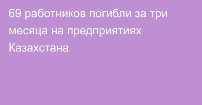 69 работников погибли за три месяца на предприятиях Казахстана