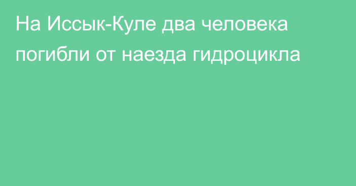 На Иссык-Куле два человека погибли от наезда гидроцикла