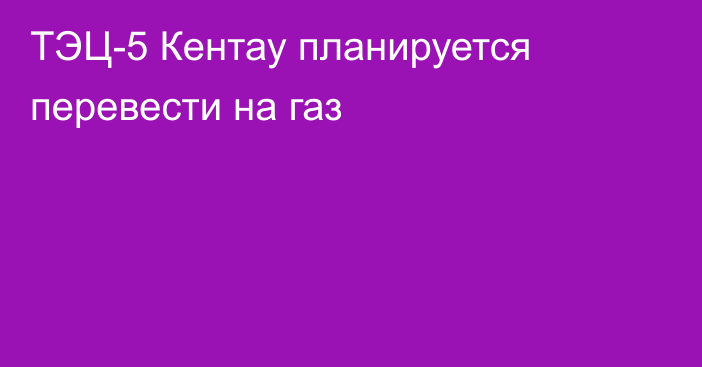 ТЭЦ-5 Кентау планируется перевести на газ