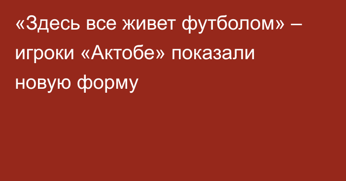 «Здесь все живет футболом» – игроки «Актобе» показали новую форму  