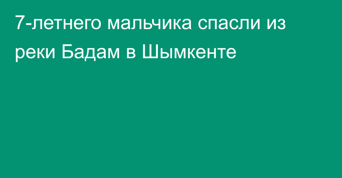 7-летнего мальчика спасли из реки Бадам в Шымкенте