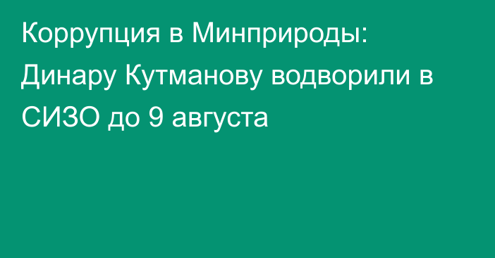 Коррупция в Минприроды: Динару Кутманову водворили в СИЗО до 9 августа