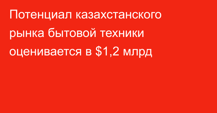 Потенциал казахстанского рынка бытовой техники оценивается в $1,2 млрд