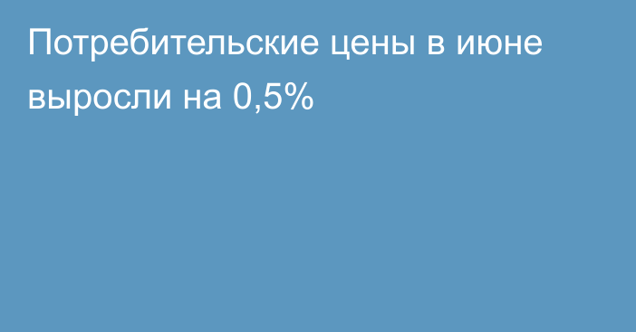 Потребительские цены в июне выросли на 0,5%