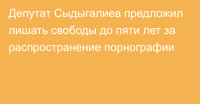 Депутат Сыдыгалиев предложил лишать свободы до пяти лет за распространение порнографии